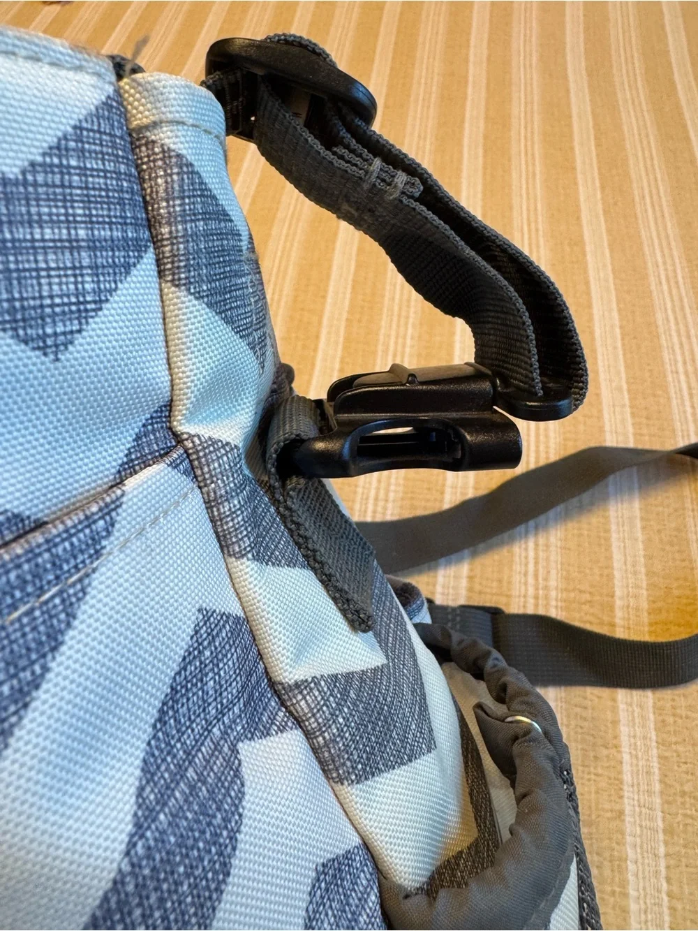 NWOT SKIP HOP Gray and White Chevron TRAVEL OR DIAPER BAG